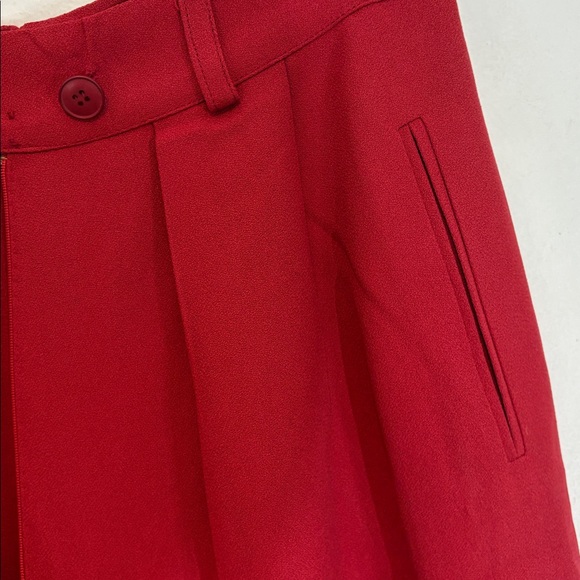 Sonia Rykiel Paris High Waist Wide Leg Trousers Red 42 small - Picture 9 of 10